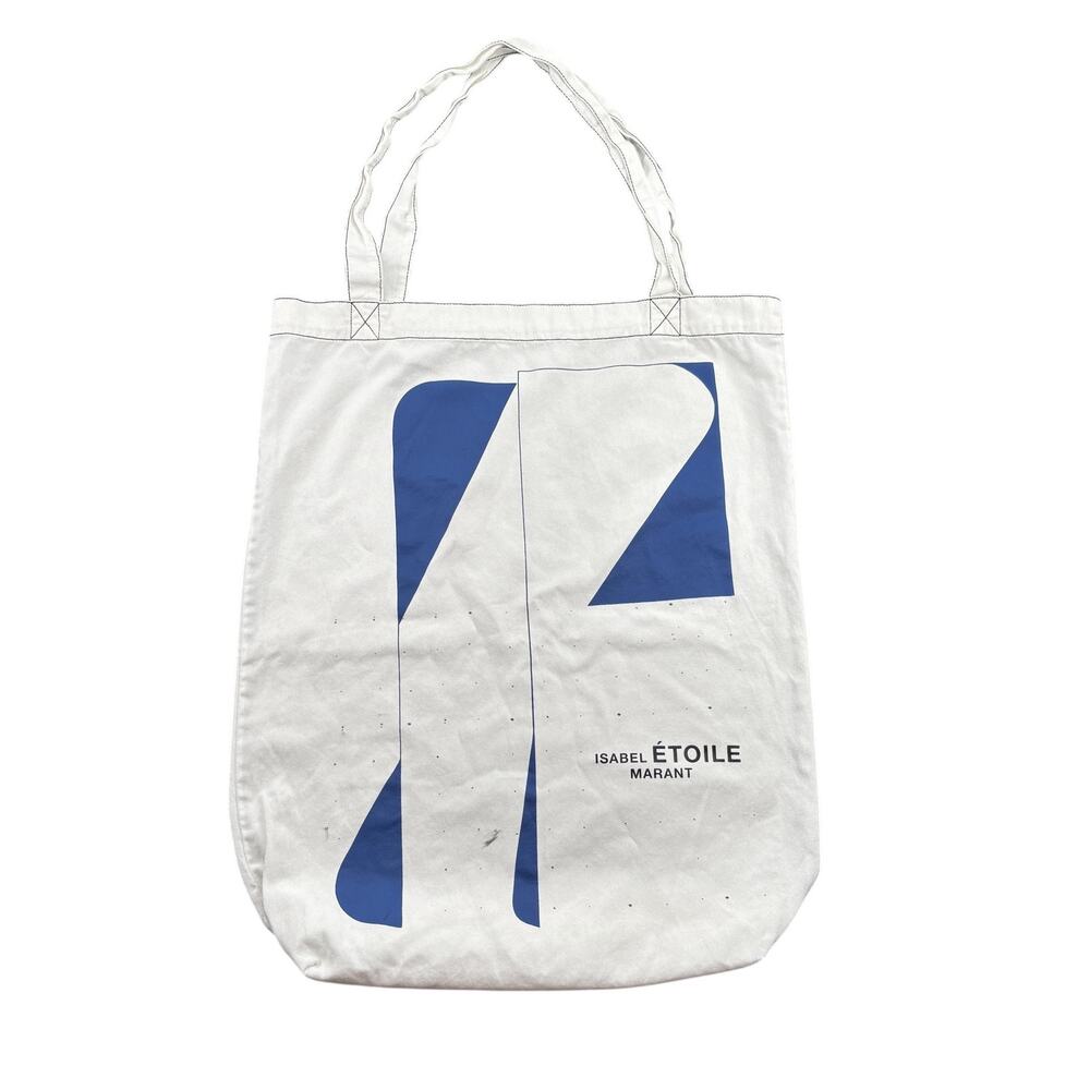 Isabel Marant Étoile Canvas Tote Bucket Bag Large Abstract Logo Shopping Grocery